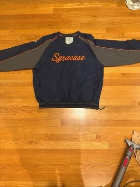 Colosseum Navy and Gray V-Neck Syracuse Pullover